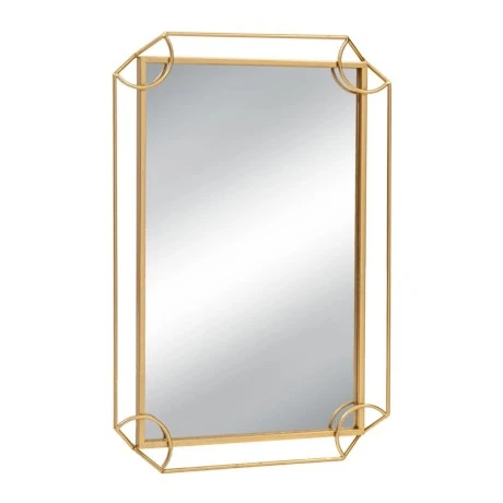 GOLD METAL RECTANGLE WALL MIRROR 60X4X90CM