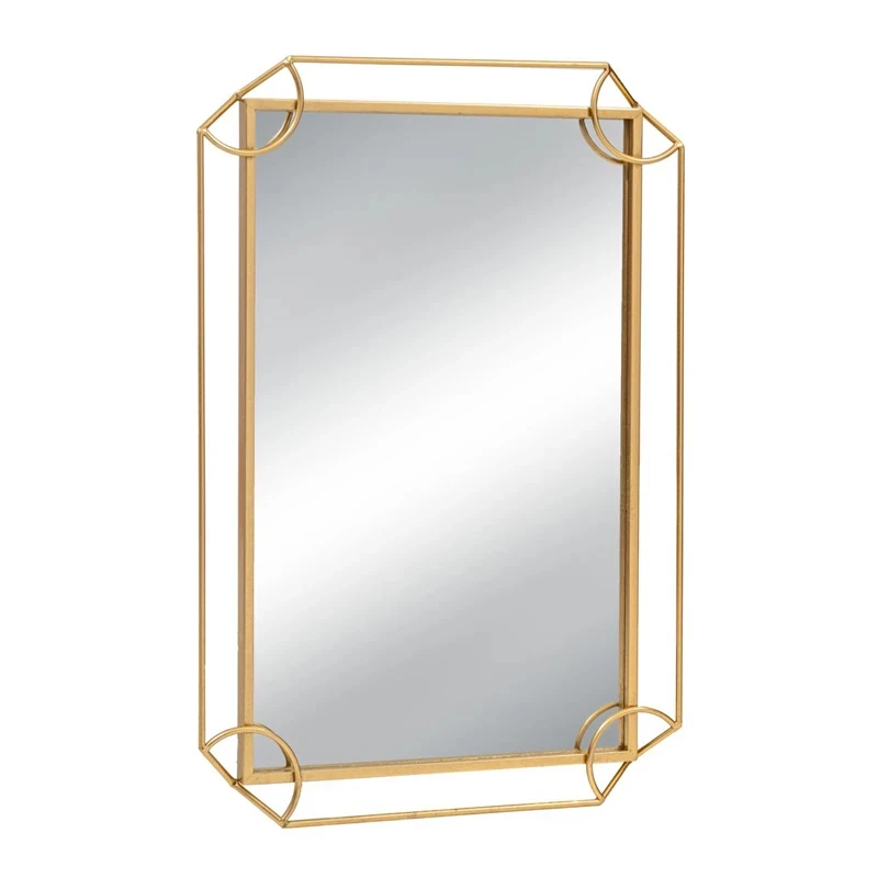 GOLD METAL RECTANGLE WALL MIRROR 60X4X90CM