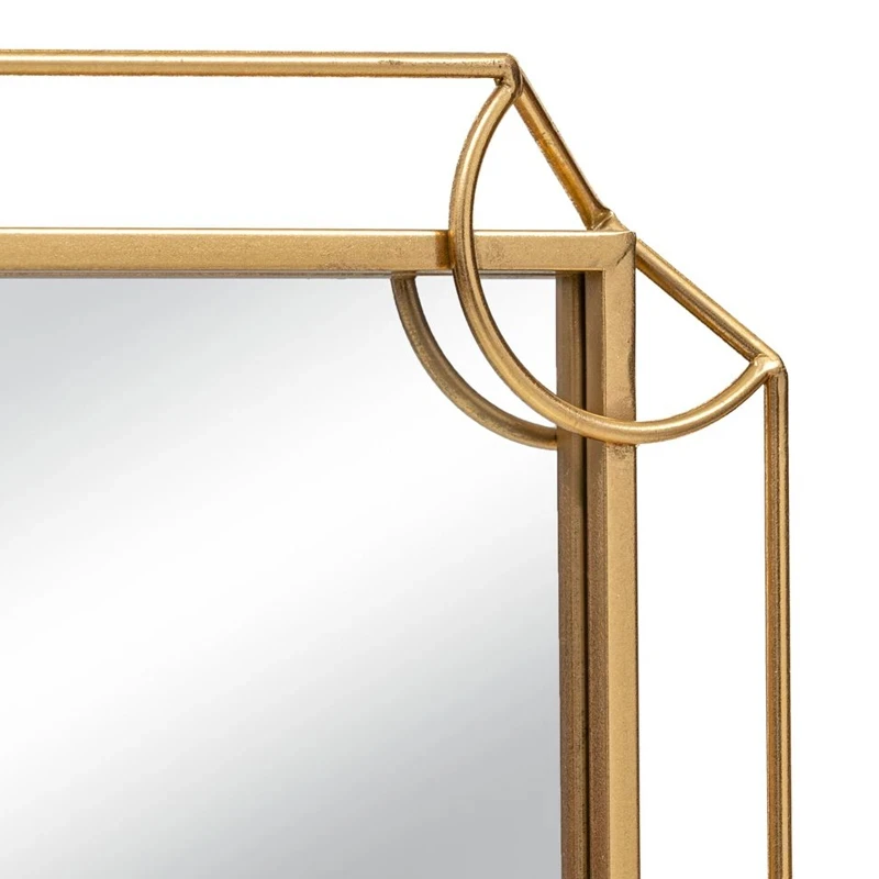 GOLD METAL RECTANGLE WALL MIRROR 60X4X90CM