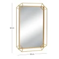 GOLD METAL RECTANGLE WALL MIRROR 60X4X90CM