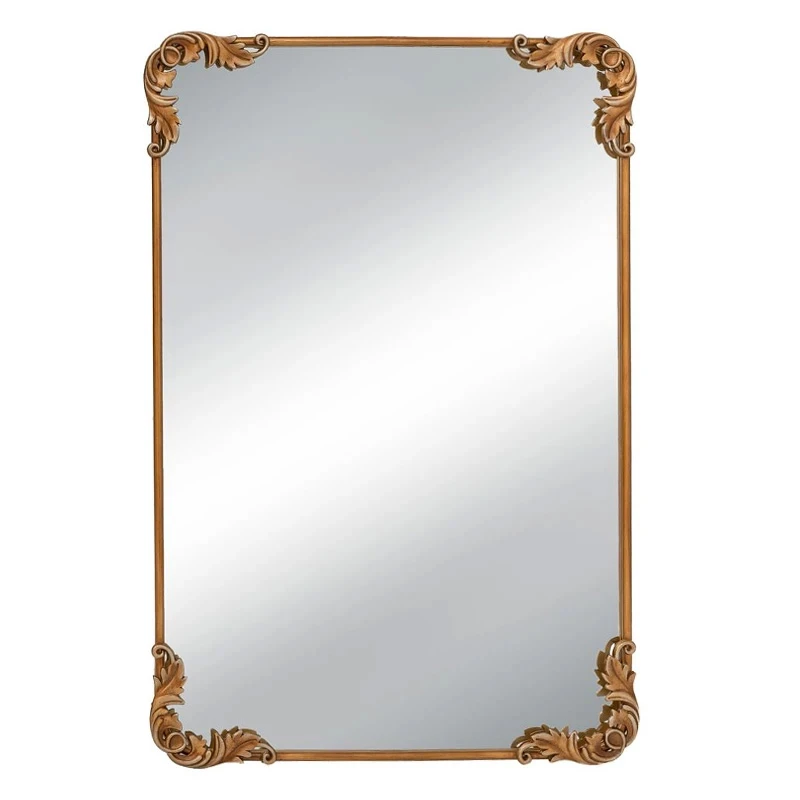 GOLD METAL RECTANGLE WALL MIRROR 61X86CM