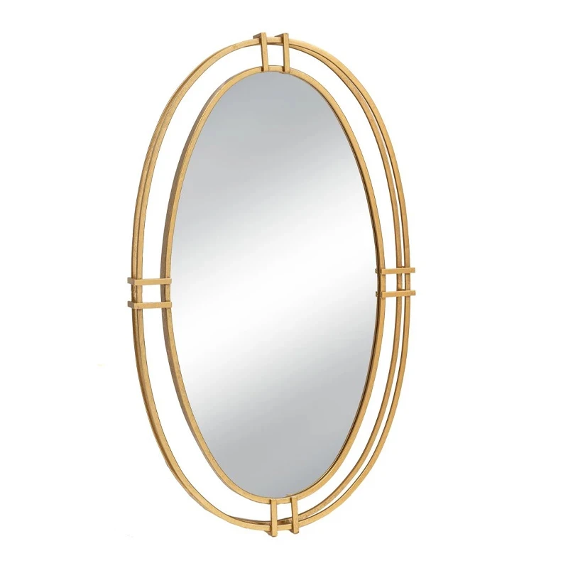 GOLD METAL OVAL WALL MIRROR 52X5X87CM