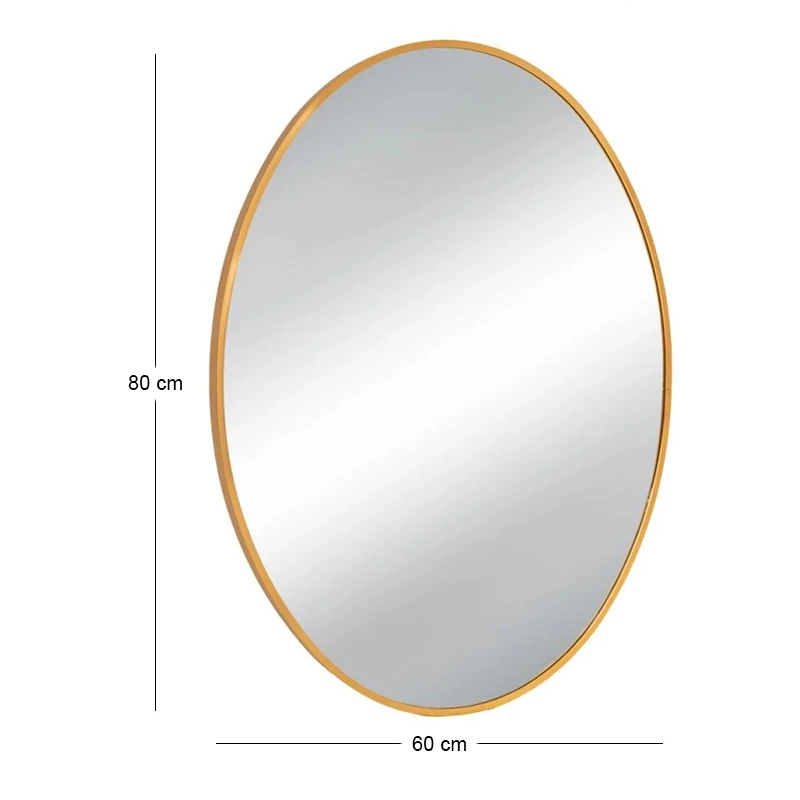 GOLD METAL OVAL WALL MIRROR 60X3X80CM