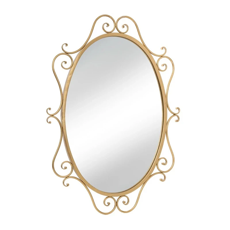 GOLD METAL OVAL WALL MIRROR 60X2X84CM