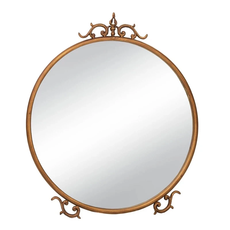 GOLD METAL WALL MIRROR 60X69CM