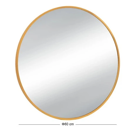 GOLD METAL ROUND WALL MIRROR D60CM