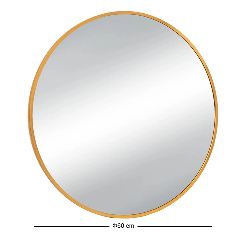 GOLD METAL ROUND WALL MIRROR D60CM