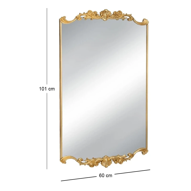 VINTAGE GOLD MDF AND RESIN WALL MIRROR 60X3,5X101CM