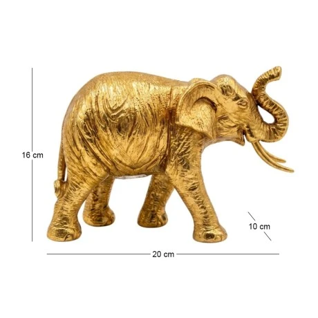 GOLD RESIN ELEPHANT FIGURE 20X10X16CM