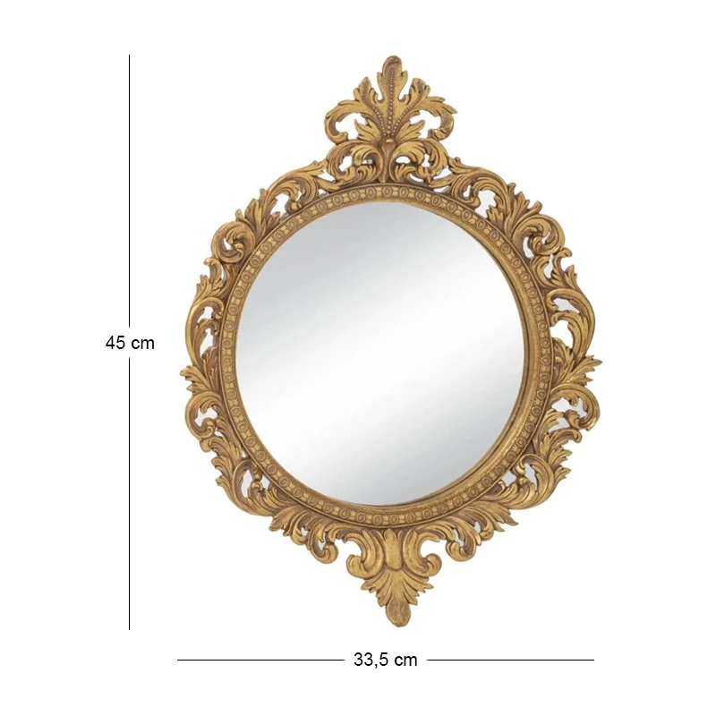 DECO VINTAGE ROUND WALL MIRROR 33,5Χ4X45CM