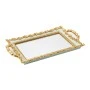 GOLD  MINT GREEN RESIN MIRROR TRAY 37x22x4 CM