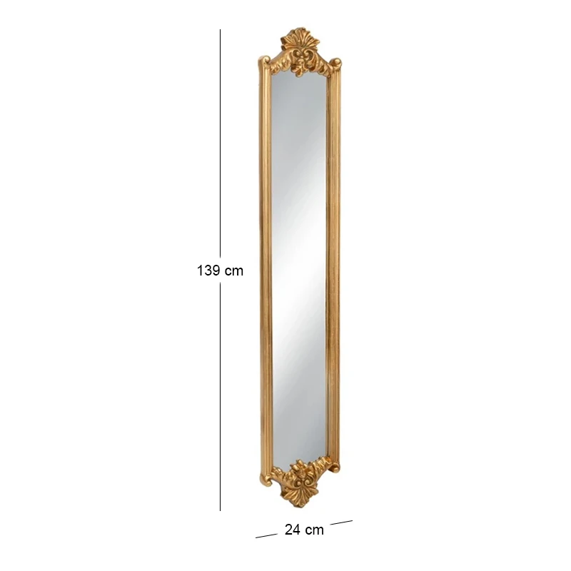 VINTAGE GOLD PU WALL MIRROR 24X5X139CM