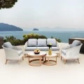 IBIZA Set Alu Natural/White Wicker 5pcs (Cushions Grey)