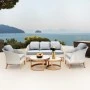 IBIZA Set Alu Natural/White Wicker 5pcs (Cushions Grey)