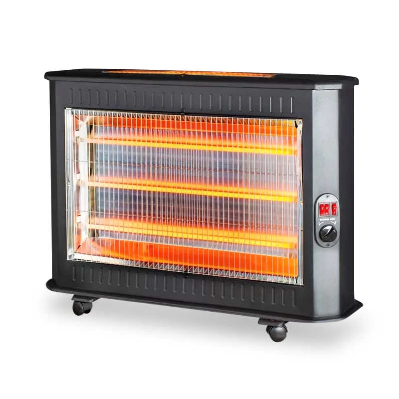 KUMTEL KS-2710 2800W electric quartz heater with five lamps in black color 78x23x60cm.