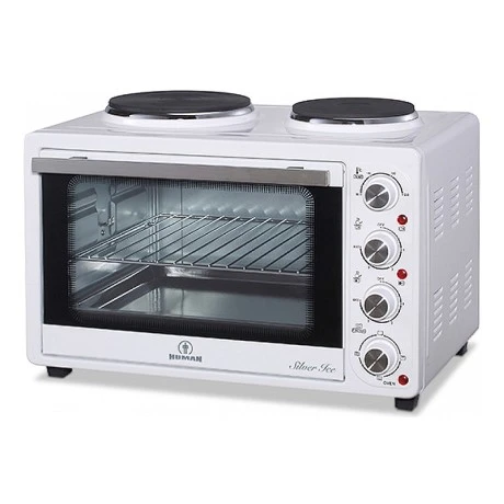 Ηλεκτρικό φουρνάκι Human  ΚΗ36-3Τ 32lt με 2 εστίες χρώμα λευκό 50x33x35εκ.