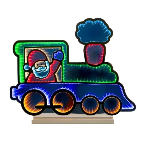 63CM INFINITY CHRISTMAS TRAIN WITH SANTA WITH WOODEN BASE  DOUBLE FACE ILUMINATED FROM BOTH SIDES WITH EUROPEAN PLUG