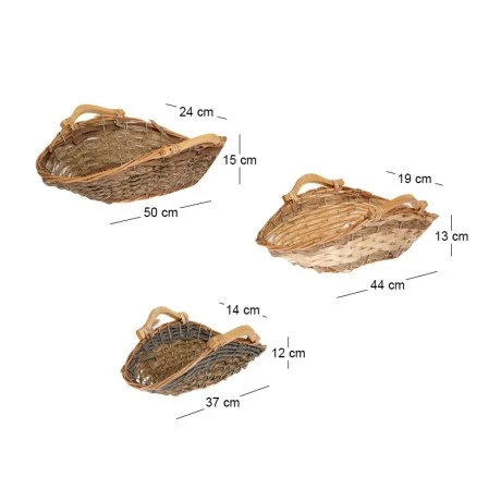 ΚΑΦΕ ΚΑΛΑΘΙ Σ 3 ΜΕ ΞΥΛΙΝΑ ΧΕΡΙΑ A:50X24X15 B:44X19X13 C:37X14X12 ΕΚ