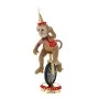BROWN CIRCUS MONKEY ON A WHEEL 22X28X57CM