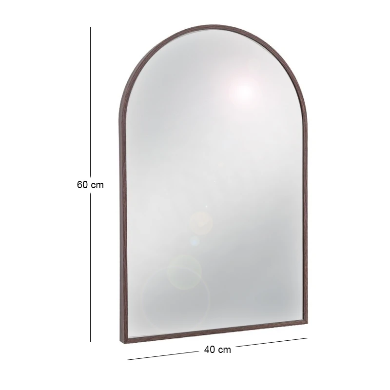 BROWN METAL ARCH MIRROR 40X60CM