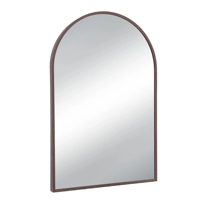 BROWN METAL ARCH MIRROR 60X90CM