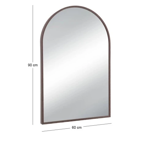 BROWN METAL ARCH MIRROR 60X90CM
