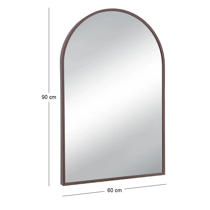 BROWN METAL ARCH MIRROR 60X90CM