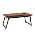 BROWN RECTANGLE TABLE DISK MDF WITH RECLINE FOR TABLET 56X32X25CM