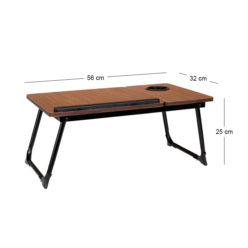 BROWN RECTANGLE TABLE DISK MDF WITH RECLINE FOR TABLET 56X32X25CM