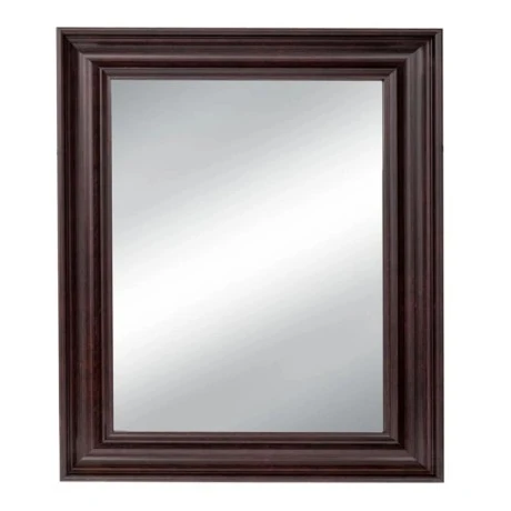 BROWN PLASTIC RECTANGLE MIRROR (WOOD EFFECT) 60X80CM