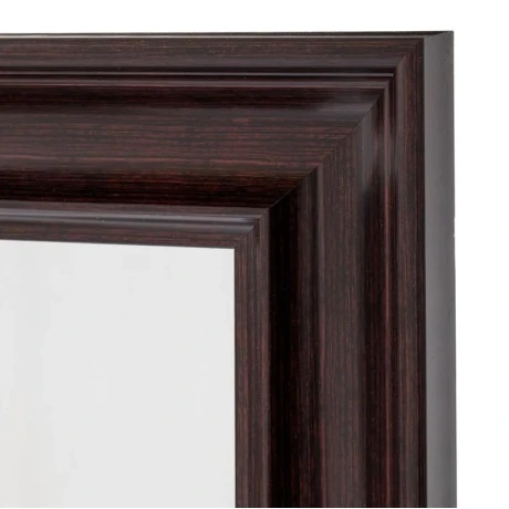 BROWN PLASTIC RECTANGLE MIRROR (WOOD EFFECT) 60X80CM