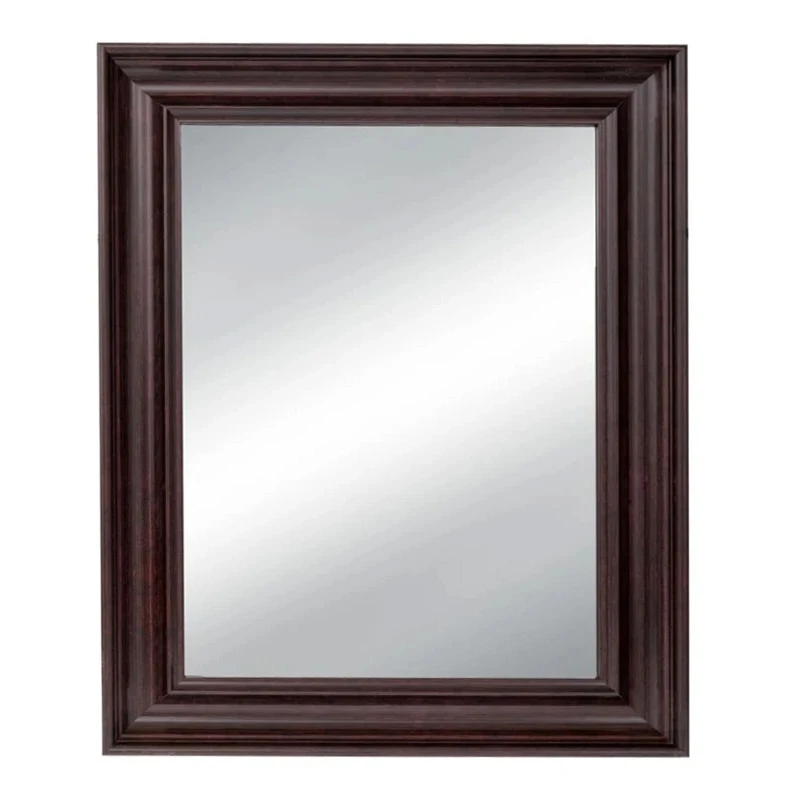 BROWN PLASTIC RECTANGLE MIRROR ( WOOD EFFECT) 80X120CM