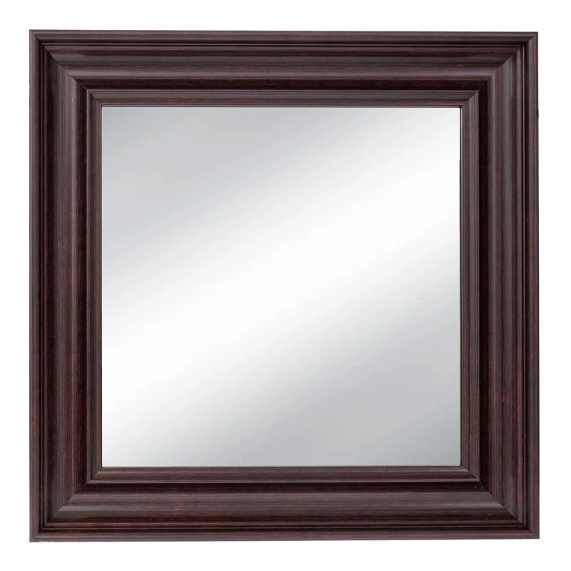 BROWN PLASTIC SQUARE MIRROR (WOOD EFFECT) 60X60CM