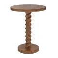 BROWN WOODEN ROUND SIDE TABLE 46X62CM