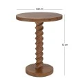 BROWN WOODEN ROUND SIDE TABLE 46X62CM