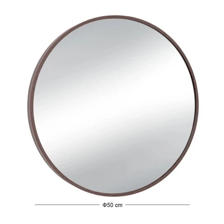 BROWN CIRCLE METAL MIRROR D50CM