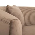 BROWN VELVET THREE-SEATER SOFA 220X96X73CM W SILVER METAL LEGS KD