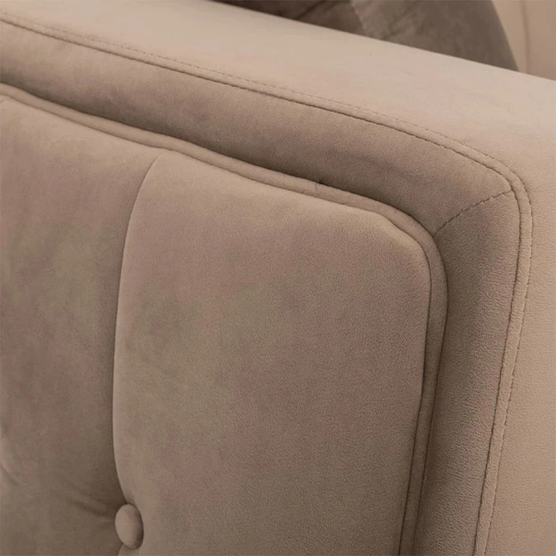 BROWN VELVET THREE-SEATER SOFA 236X86X85CM W SILVER METAL LEGS KD