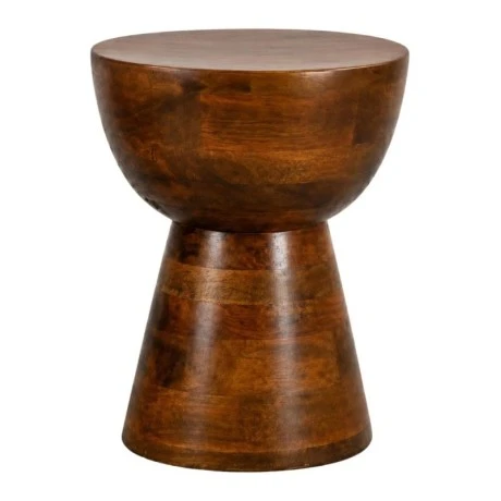 WOODEN SIDE TABLE IN NATURAL COLOR  MADE OF MANGO WOOD D37X48CM