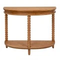 BROWN WOODEN CONSOLE TABLE SEMICIRCLES 97X40,5X66CM