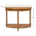 BROWN WOODEN CONSOLE TABLE SEMICIRCLES 97X40,5X66CM