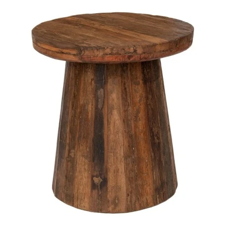 ROUND COFFE TABLE MADE OF WOOD IN BROWN COLOR 46Χ46Χ49CM