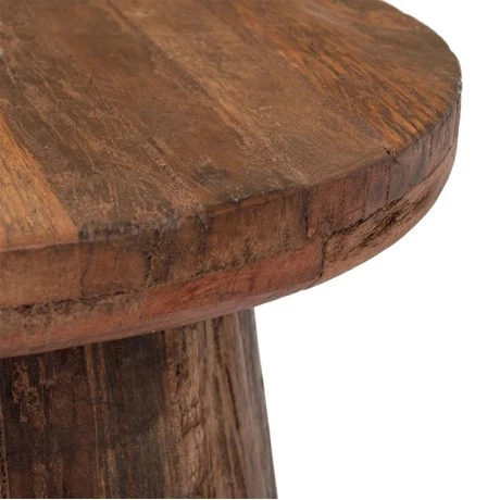 ROUND COFFE TABLE MADE OF WOOD IN BROWN COLOR 46Χ46Χ49CM