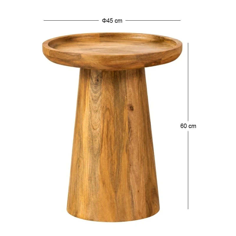 ROUND SIDE TABLE MADE OF WOOD IN NATURAL COLOR D45X60CM