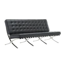 BARCELONA Type 3-Seater Sofa Black Pu BARCELONA Type 3-Seater Sofa Black Pu