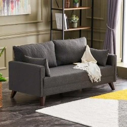 Bella Megapap fabric sofa two - seater in anthracite color 177x81x85cm. Bella Megapap fabric sofa two - seater in anthracite color 177x81x85cm.