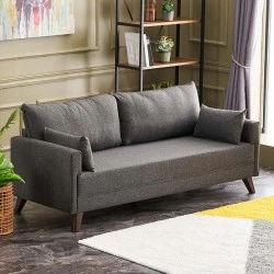 Bella Megapap fabric sofa three - seater in anthracite color 208x81x85cm. Bella Megapap fabric sofa three - seater in anthracite color 208x81x85cm.