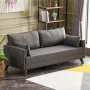 Bella Megapap fabric sofa three - seater in anthracite color 208x81x85cm.