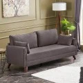 Bella Megapap fabric sofa three - seater in brown color 208x81x85cm.