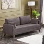 Bella Megapap fabric sofa three - seater in brown color 208x81x85cm.